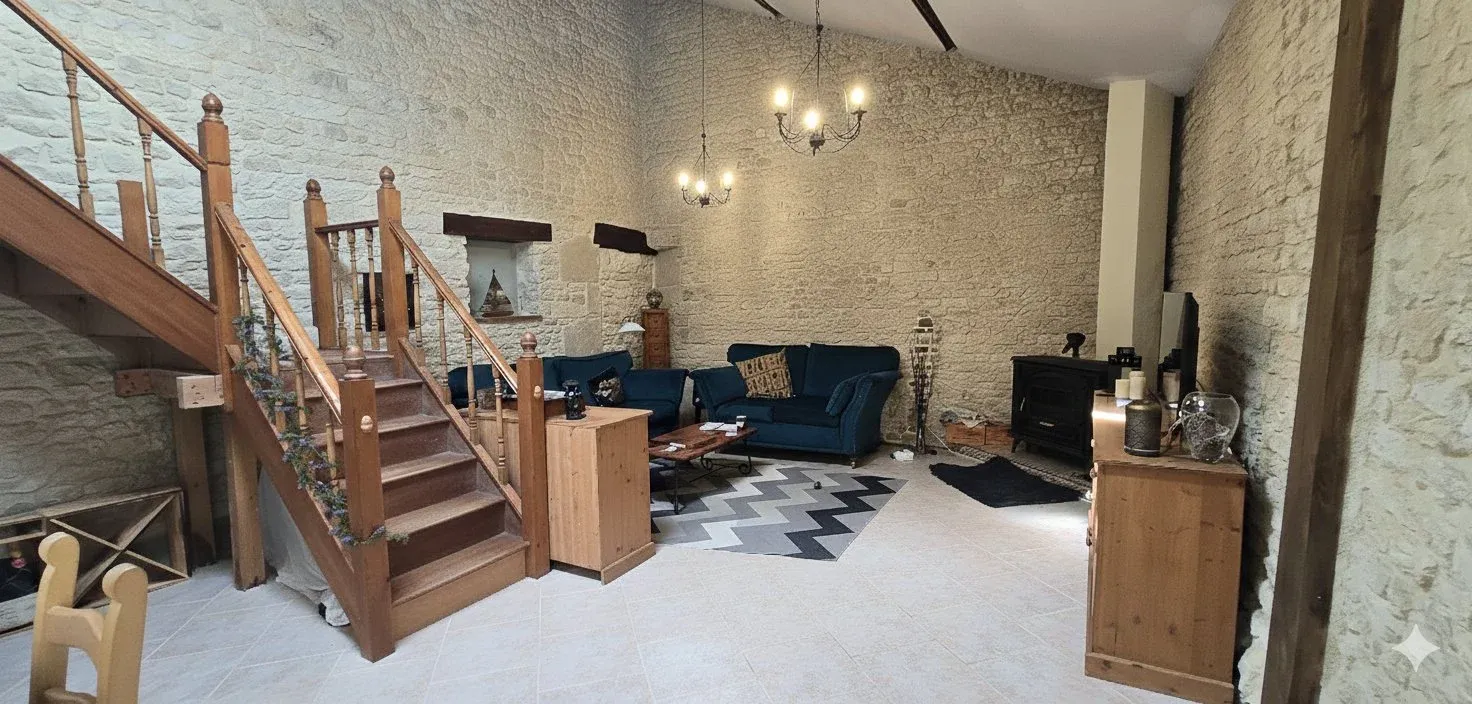 Loiré-sur-Nie, Charente-Maritime : maison en pierre de 206 m² avec gîte — photo 2