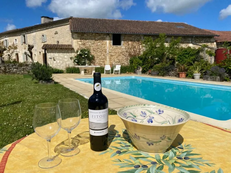 Maison en pierre à La Tour-Blanche-Cercles, Dordogne, avec grange et piscine Photo du bien