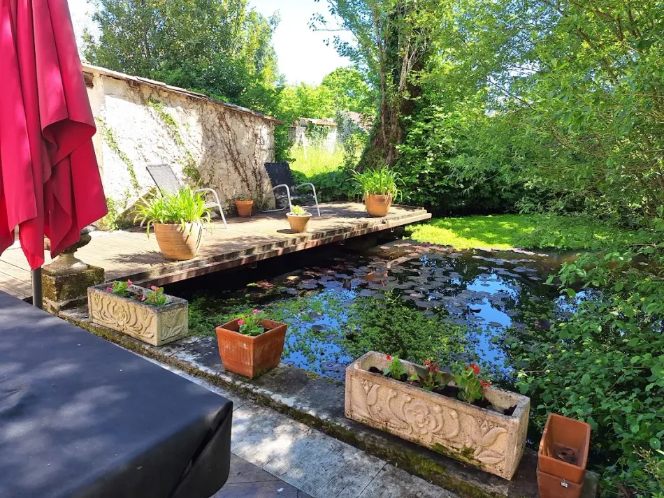 Stone Country House with Cottage, Pond and Wooded Garden in Condéon photo 8