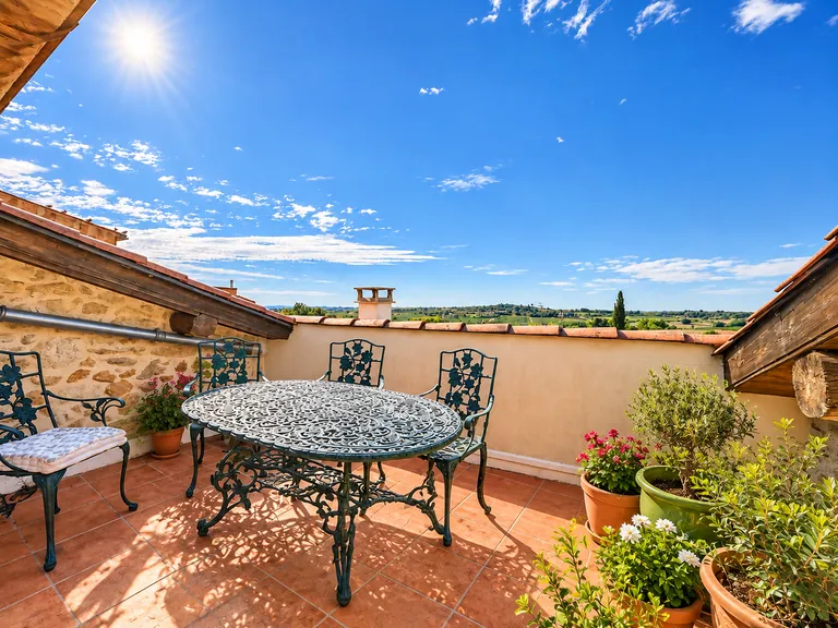Maison de village avec deux terrasses à Puissalicon Photo du bien