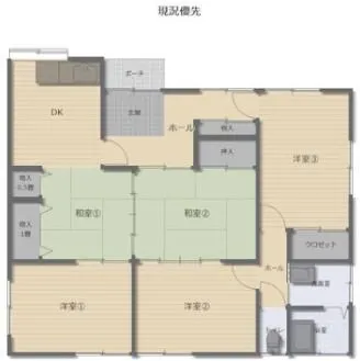 長崎県松浦市今福町仏坂免の中古戸建て｜5DK平屋・駐車場2台 写真 2