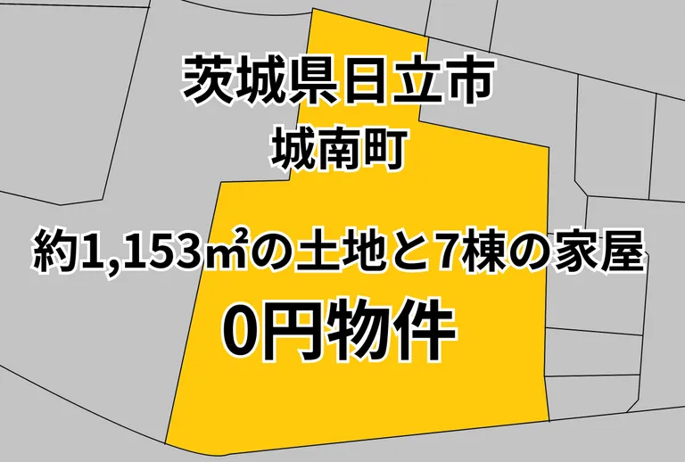 茨城県日立市城南町の7棟住宅｜土地1,153.71㎡・物件価格0円で譲渡 物件写真