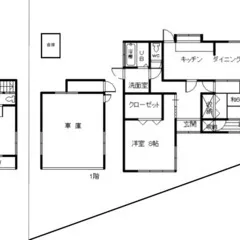 都農町川北の平屋戸建て｜2階付きガレージのある2LDK 写真 2