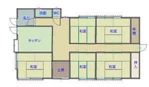愛媛県西予市城川町遊子谷2758-1の木造平屋5DK戸建て 写真 8