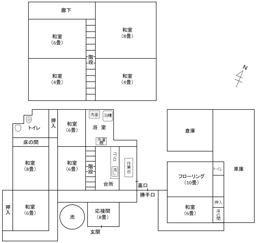 山口県光市の農地付き戸建て住宅｜田園風景を望む10DK 写真 3