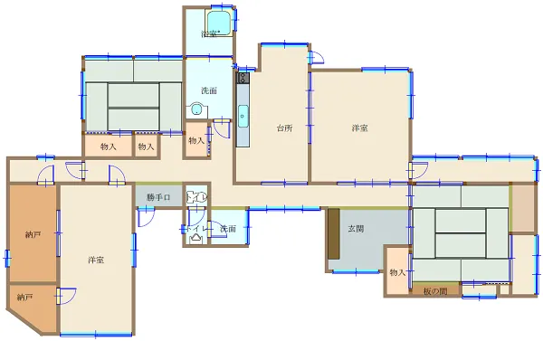 岡山県笠岡市の庭付き平屋住宅｜4DK・駐車場2台分 写真 2