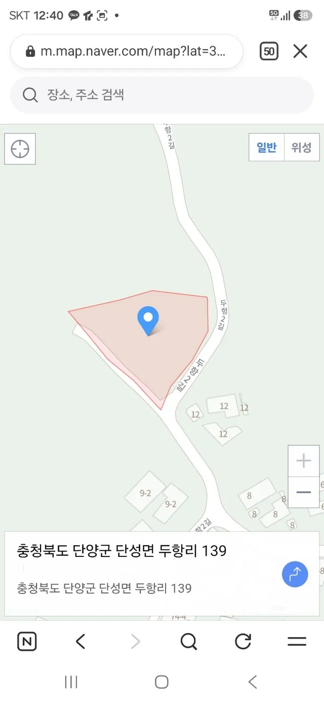 Land for Sale at the Top of a Village in Duhang-ri, Danseong-myeon, Danyang-gun, Chungcheongbuk-do — 17 Million Won photo 5